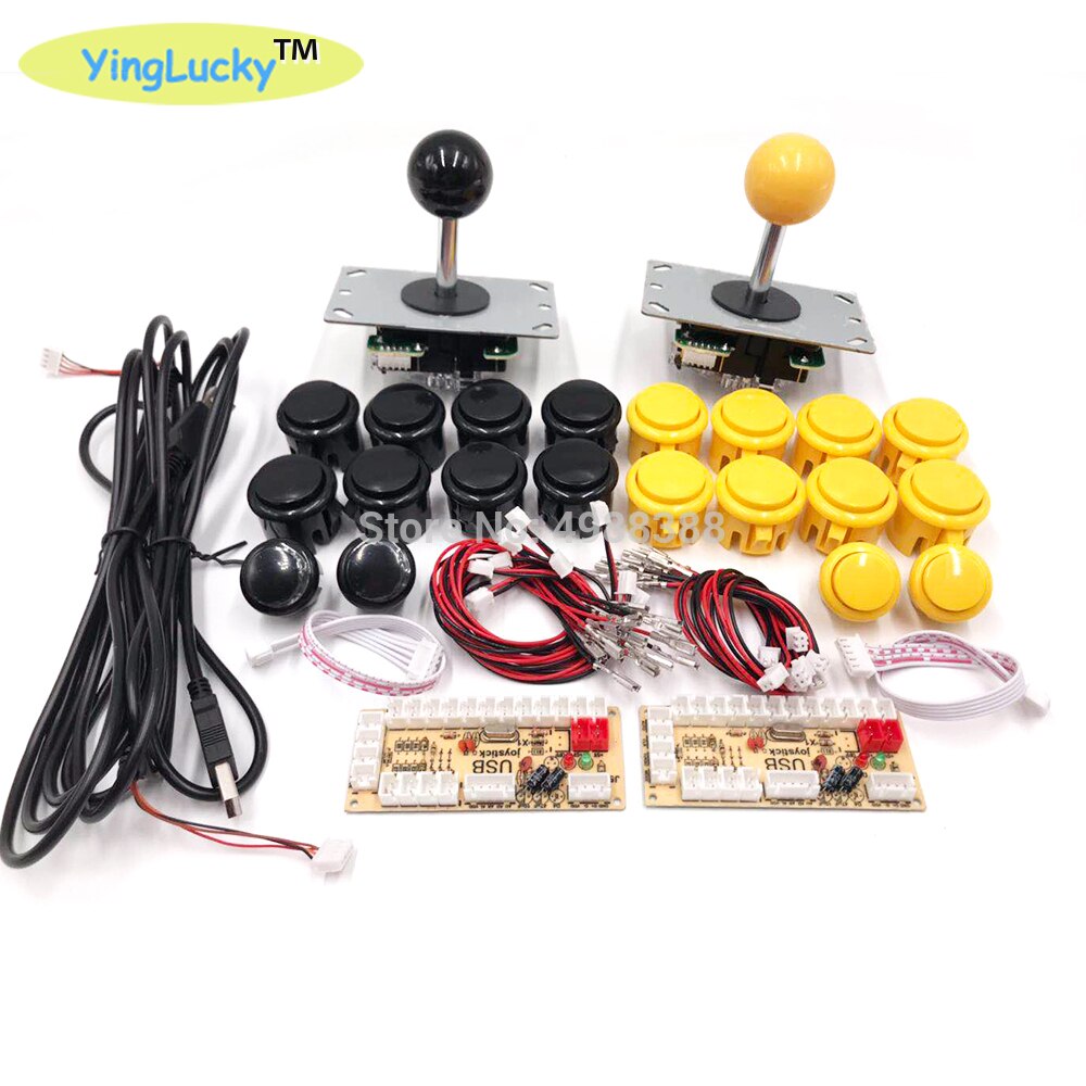 Zero Delay USB Encoder fo Pc Arcade Joystick Buttons DIY Kit With 2pin Cables 8 Way 5pin Joystick for Mame Jamma Machine