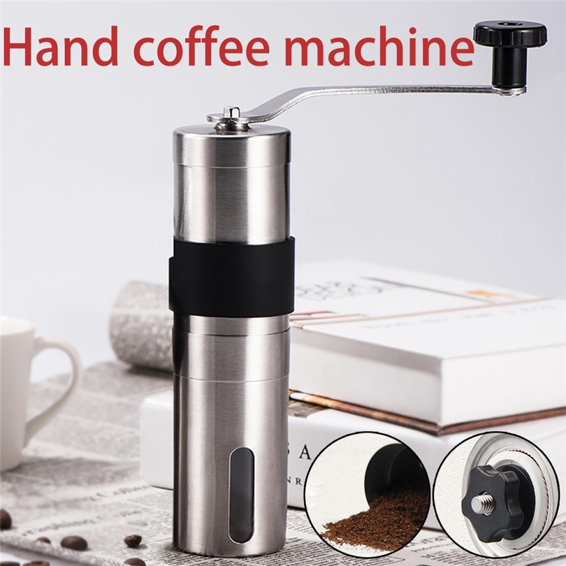 Manuel rustfrit stål kaffekværn fuld krop vaskbar hånd udendørs rejsetryk kaffemaskine kværn kaffe  #4 ma 4