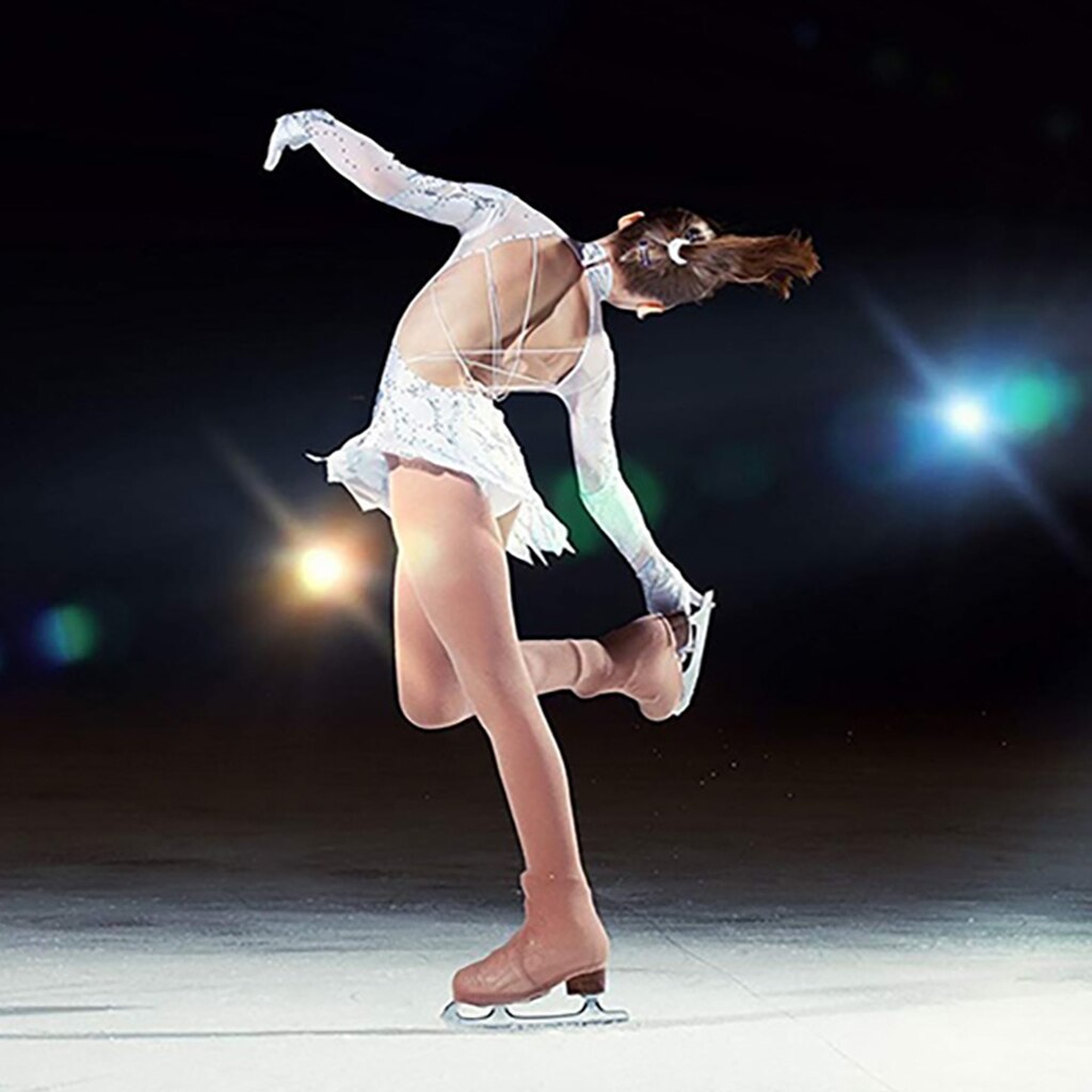 Mallas con hebilla para patinaje sobre hielo, Leggings con hebilla de cristal, para patinar