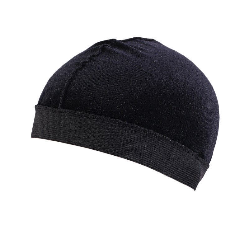 Unisex Velvet Wave Caps Satin Breathable Turban Hat Men Hip Hop Durags 1pcs: Black