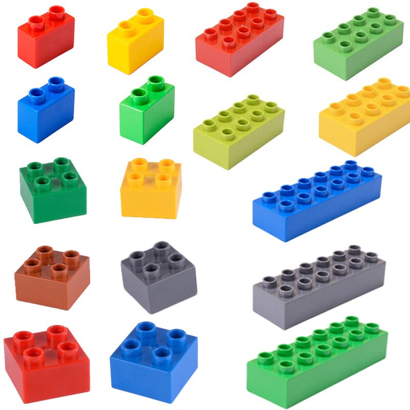12pcs DIY MOC Large Building Block Bricks Thin 2X4 Bricks Big Size Assembled Accessories Bulk Part Enlighten Brick Children Toys