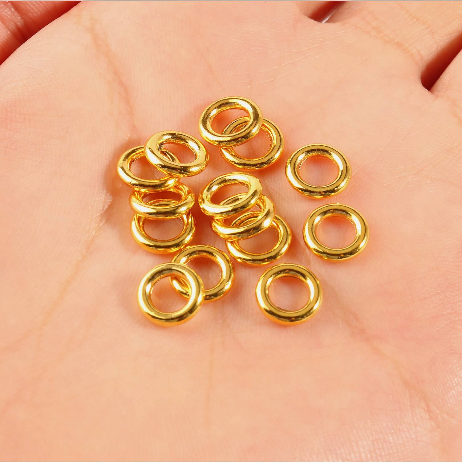 Anillos de aleación de Color dorado y plateado, conectores de aros circulares de Metal para fabricación de joyas, suministros de accesorios de bricolaje, 50 piezas, 8x2mm