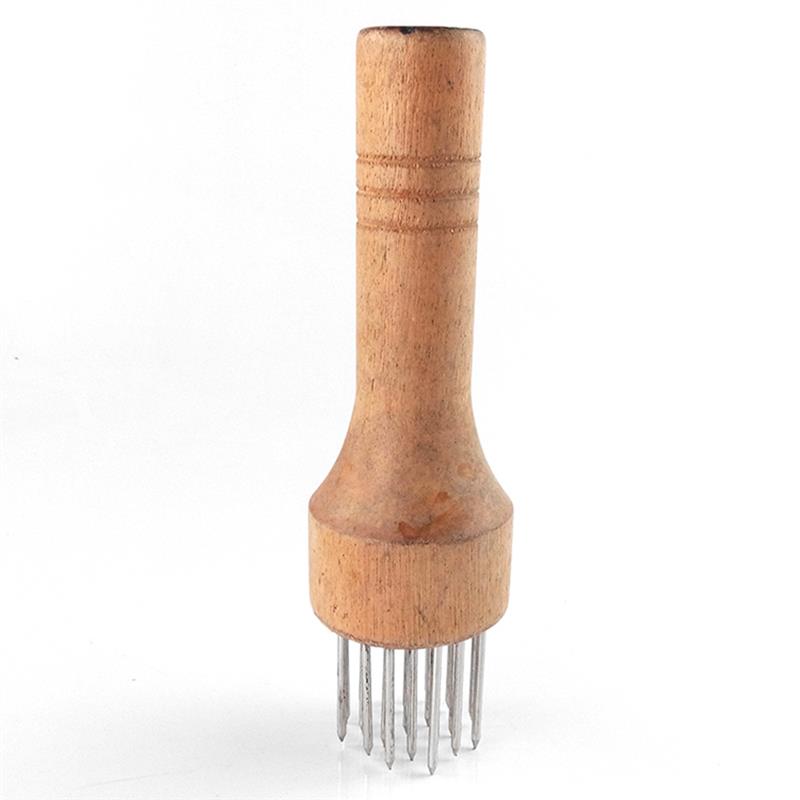 Stainless Steel Meat Needles Pounders With Wooden Handle Profession Meat Tenderizer Needle For Beef Tender Steak Kitchen Tools