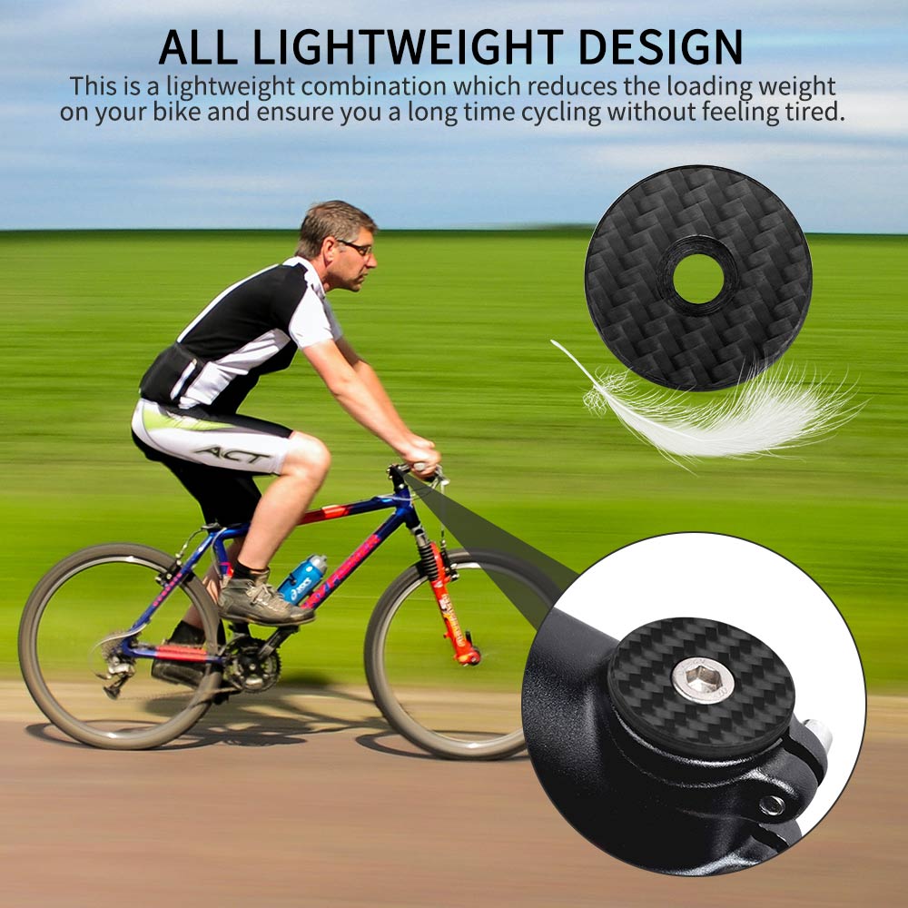 Glossy Full Carbon Fibre Fiets Steelkoker Fiets Headsets Carbon Top Caps Carbon Fietsonderdelen Lichtgewicht Outdoor Fietsen Gereedschap