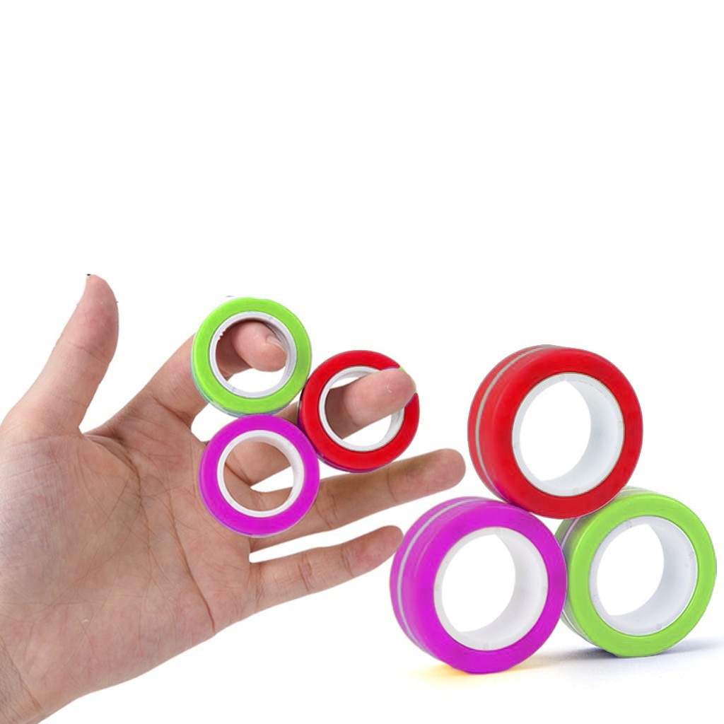 Magie Ring Requisiten Werkzeug 3PCS Anti-Stress Finger Magnetische Ringe Kinder Dekompression Fingertip Spielzeug Für Autismus ADHS Angst relief
