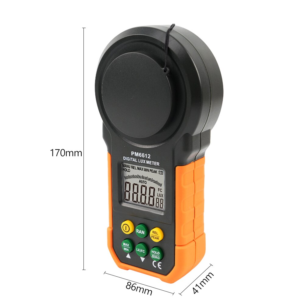 Luxmètre numérique haut 200000Lux testeur de lumière Portable salon PM6612 Portable éclairage mètre niveaux de mesure