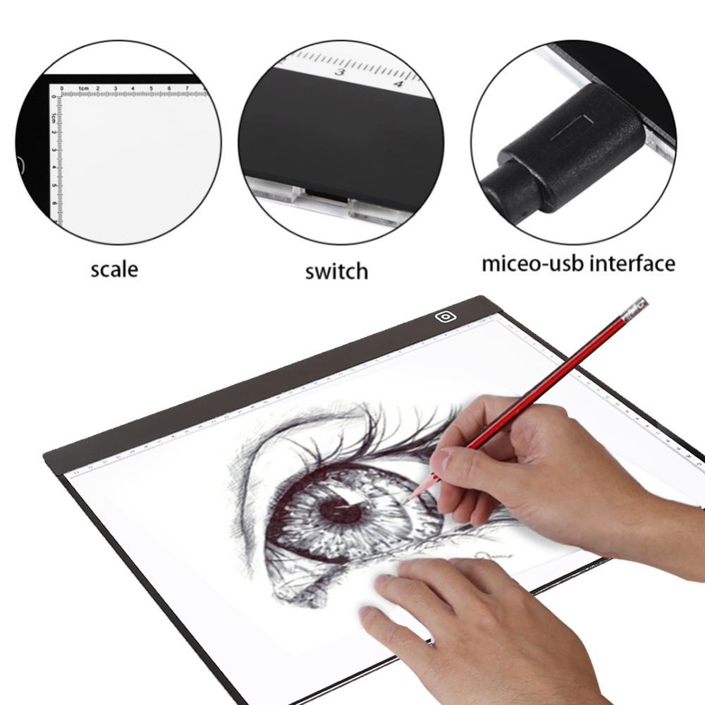 A3 LED Drawing Pad Tablet Drawing Pad Box Board Drawing Tracing Tracer Copy Board Table Pad Led Light Pad Graphics Tablet