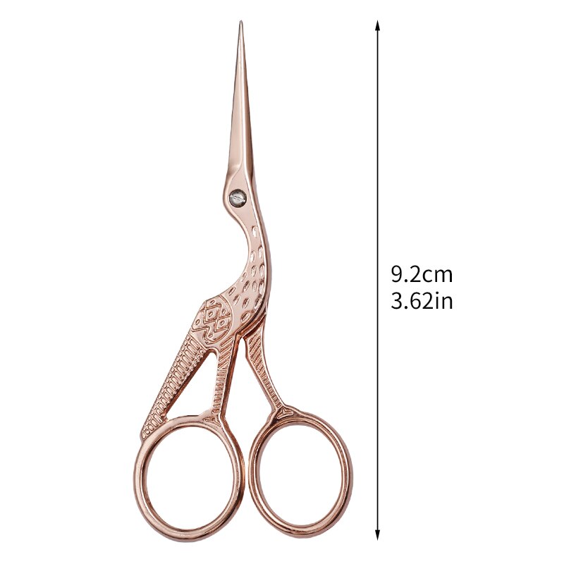 SHWAKK Stainless Steel Embroidery Tailor Scissors Crafts Dressmaking Sharp Handled Needlework Cross stitch Sewing Scissor: 9.2cm rose gold