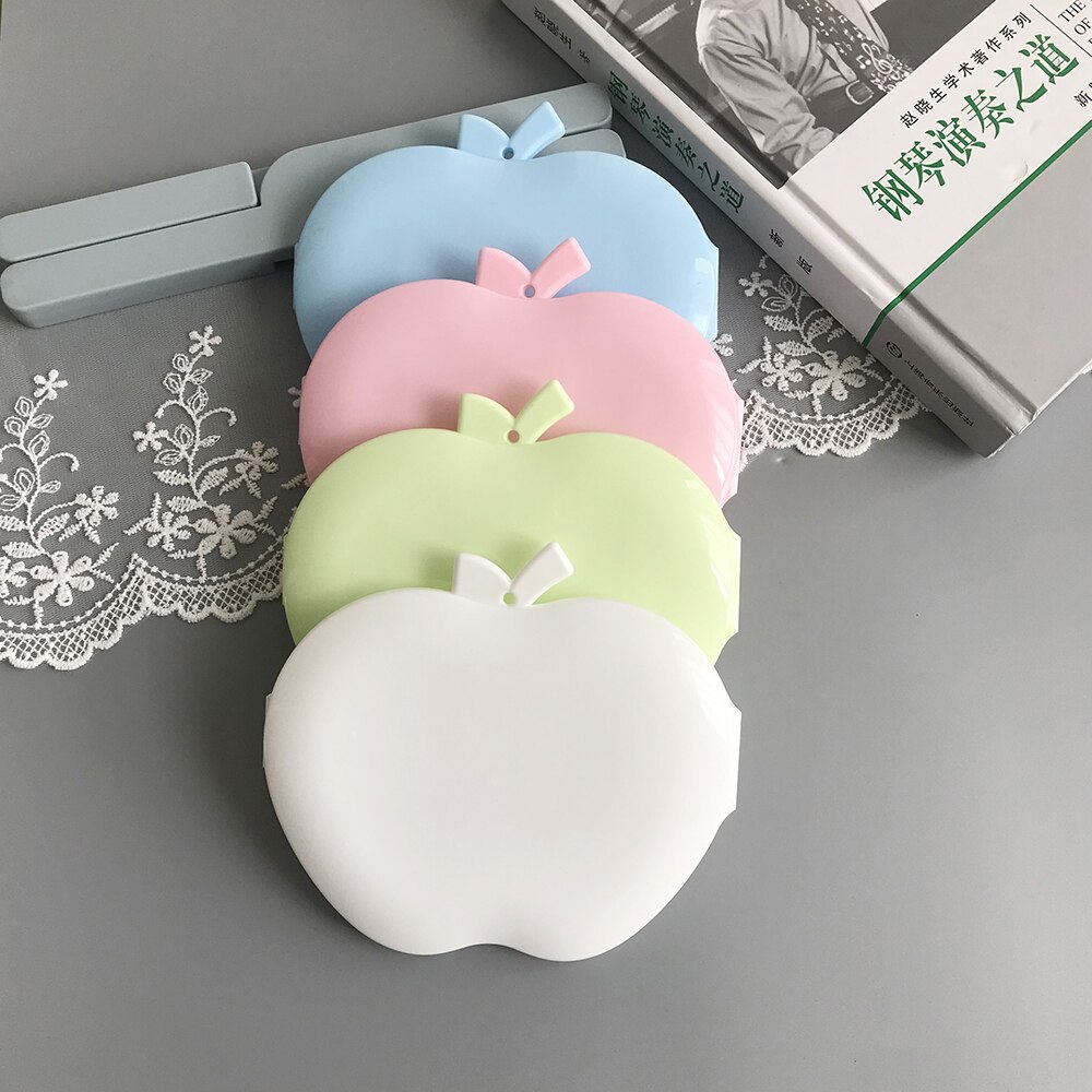 Cute Apple Shaped Child Adult Mask Storage Box Portable Folding Mask Box Temporary Storage Box With Mirror