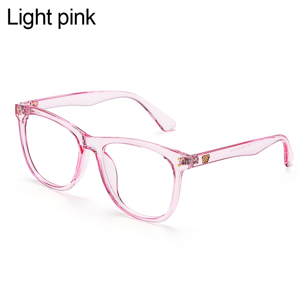 Transparent Computer Glasses Frame Women Men Anti Blue Light Round Eyewear Blocking Glasses Optical Spectacle Eyeglass: A  Light pink