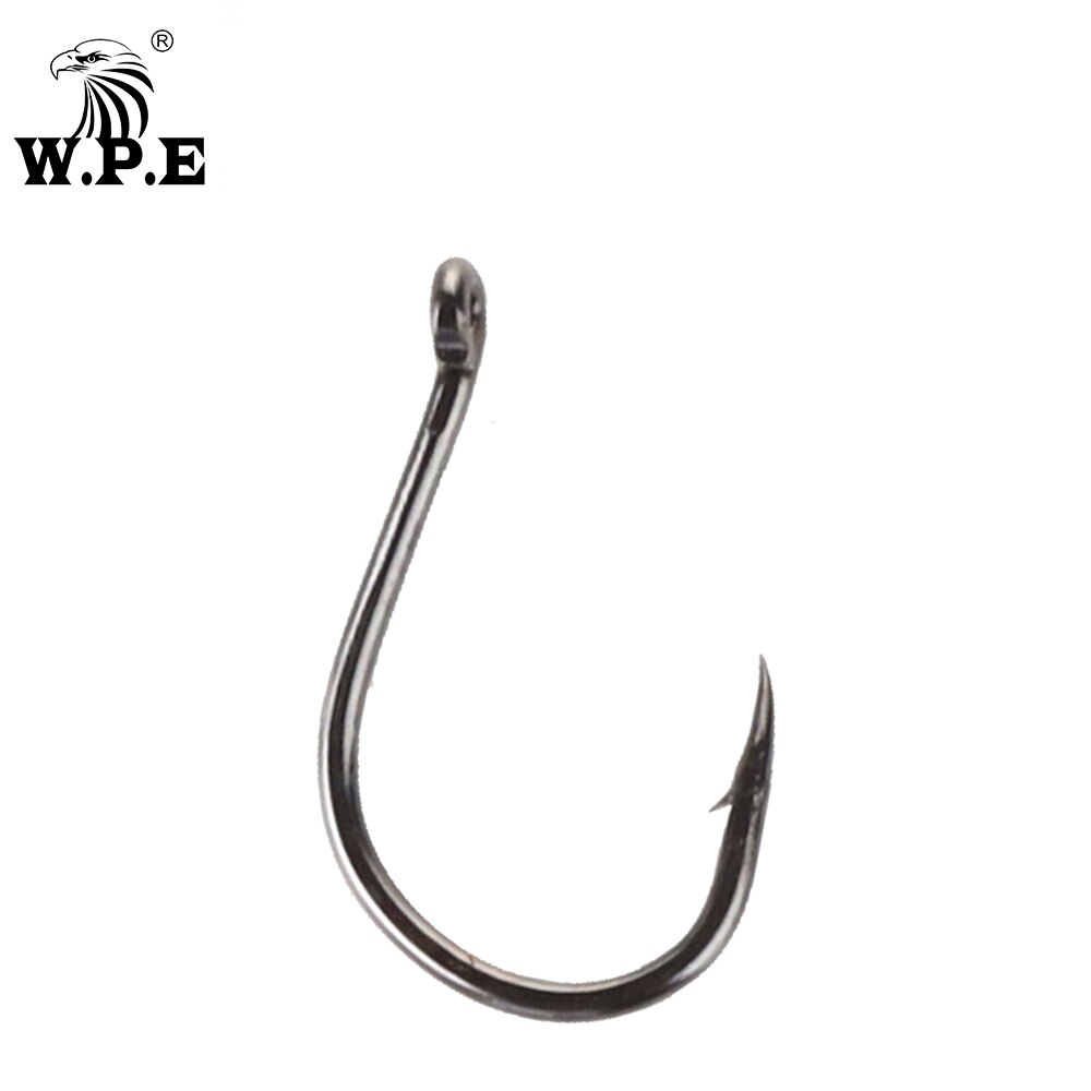 Wpe mærke 1 pakke fiskekrog størrelse 7#-15#  krog med modhager højkulstofstål enkelt cirkel karpe fiskekrog jig tilbehør