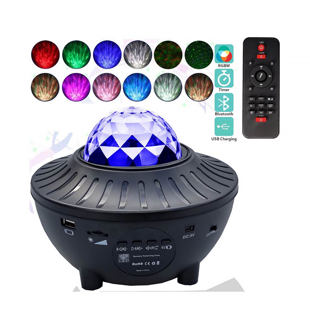 Galaxy Projector Light Sky Twilight Star Ocean Wave Projection Bluetooth Speaker Voice Control Christmas Projector Light