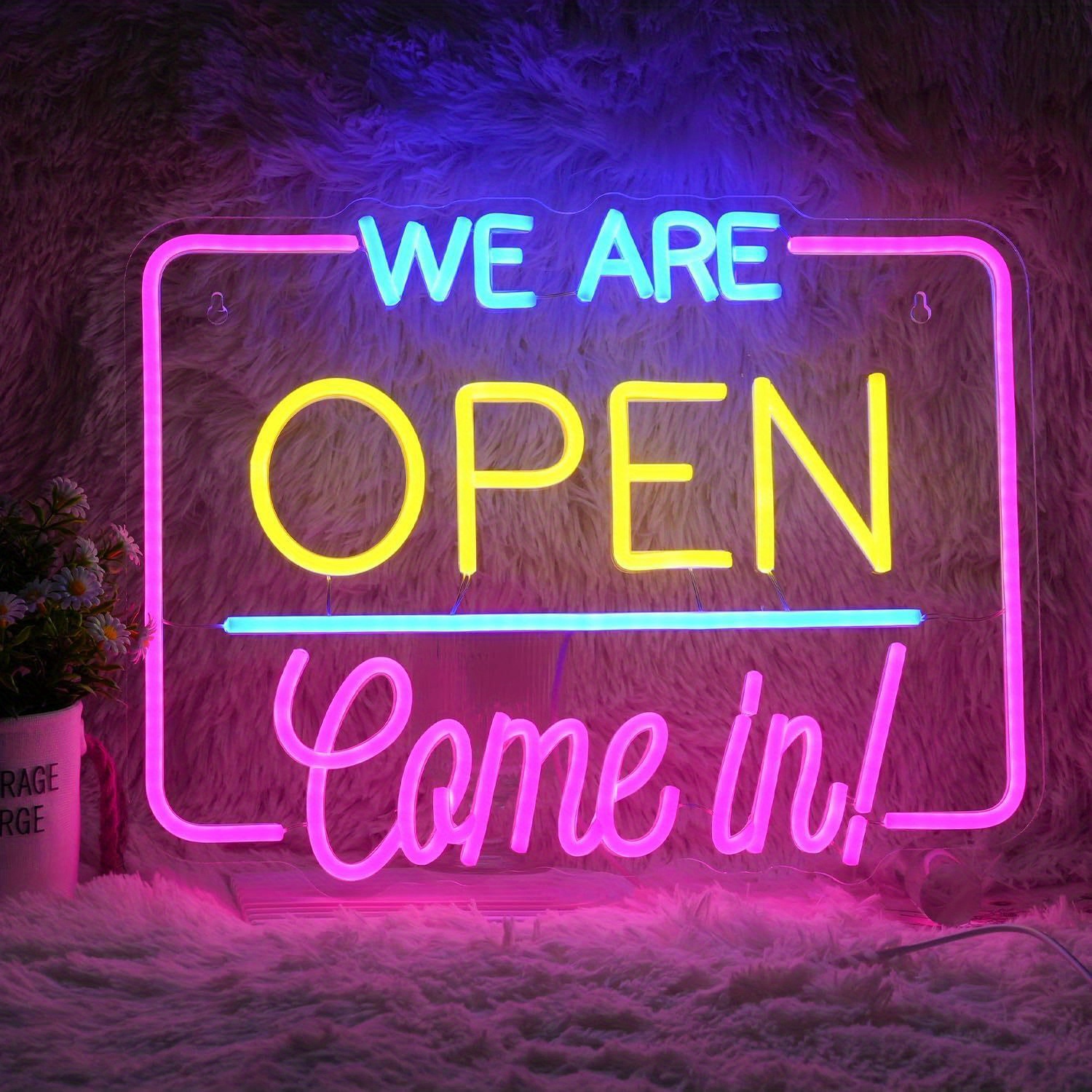 Open Neon Signs Bright LED Light High Visibility Advertisement Board Display Sign Walls Window Door Bar Shop Coffee Salon Store: Blue