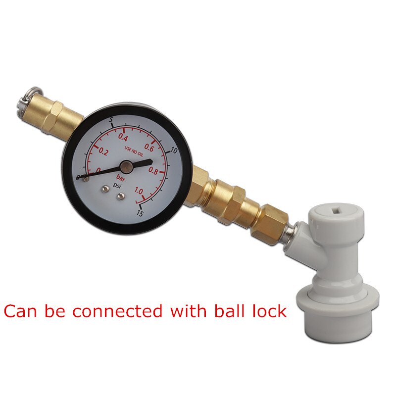 0~15psi Pressure Valve Gauge with Pressure Relief Valve ,Home Brew Beer Ball Lock Pressure Valve w/Gauge,Kegging Equipment