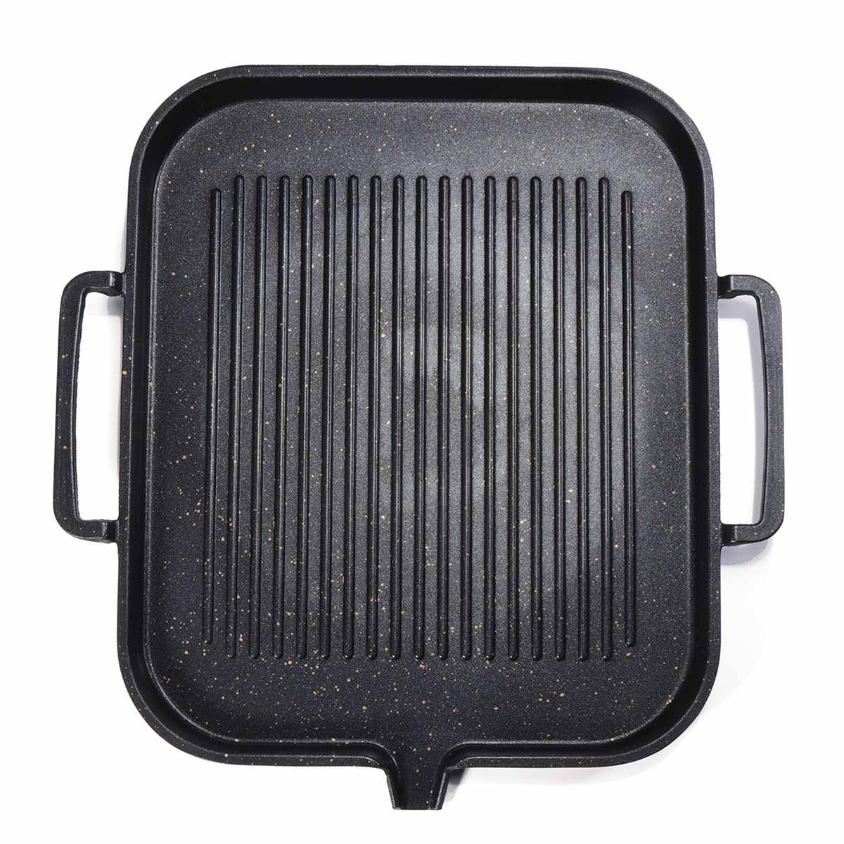 Bbq grill aluminium stek grill pan tallrik non stick beläggning köksredskap induktion kompatibel kök matlagning bbq pan 2-4 personer