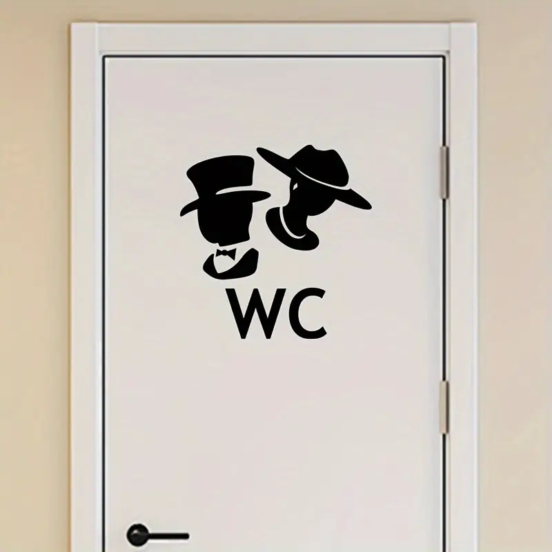 Letrero para inodoro, pegatina decorativa para baño, autoadhesiva, semibrillante, cuadrada, para pared y inodoro, para el hogar