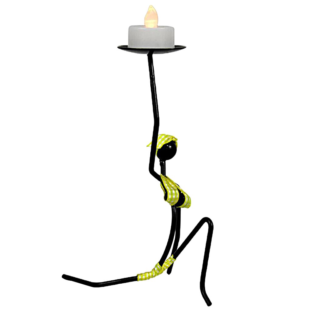 Decoratieve led kaarsenhouder kandelaar bruiloft huis ornament: Geel