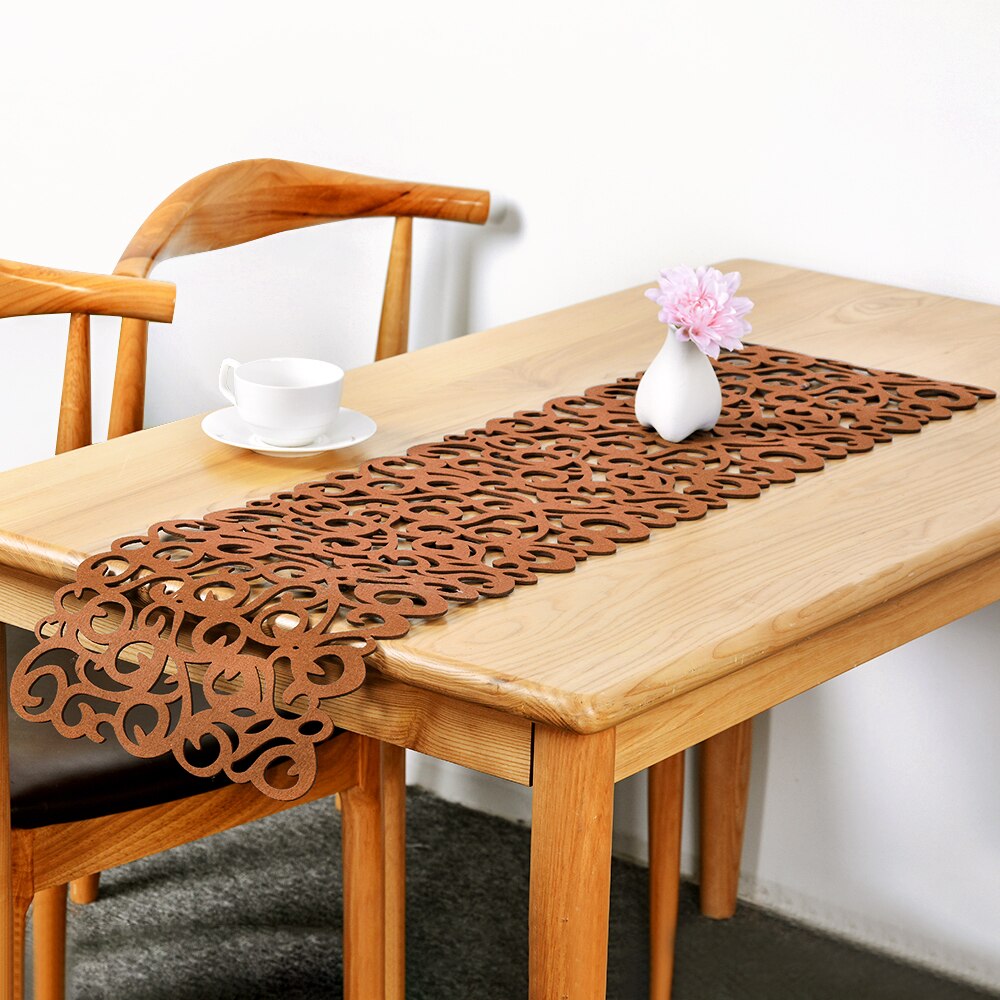 Aankomst TV Kast Tafellopers Rechthoek Voelde Holle Out Tafellopers Voor Bruiloft Decoraties Tafel Home Decor VC: F