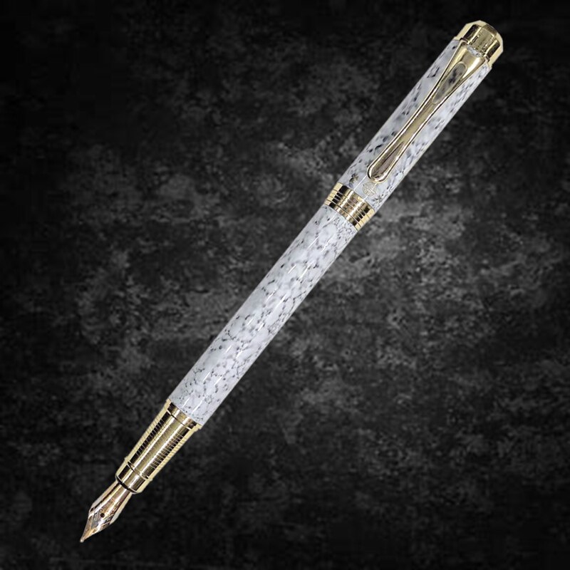 Stylo à plume de luxe coréen de pour écriture, stylo à encre en métal, fournitures scolaires et de bureau, papeterie pour fille: WHITE