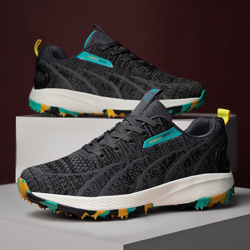 Andningsbara golfskor man sport sneakers för golf promenader träningsdubbar antislip golfstövlar för män atletisk gräsmatta