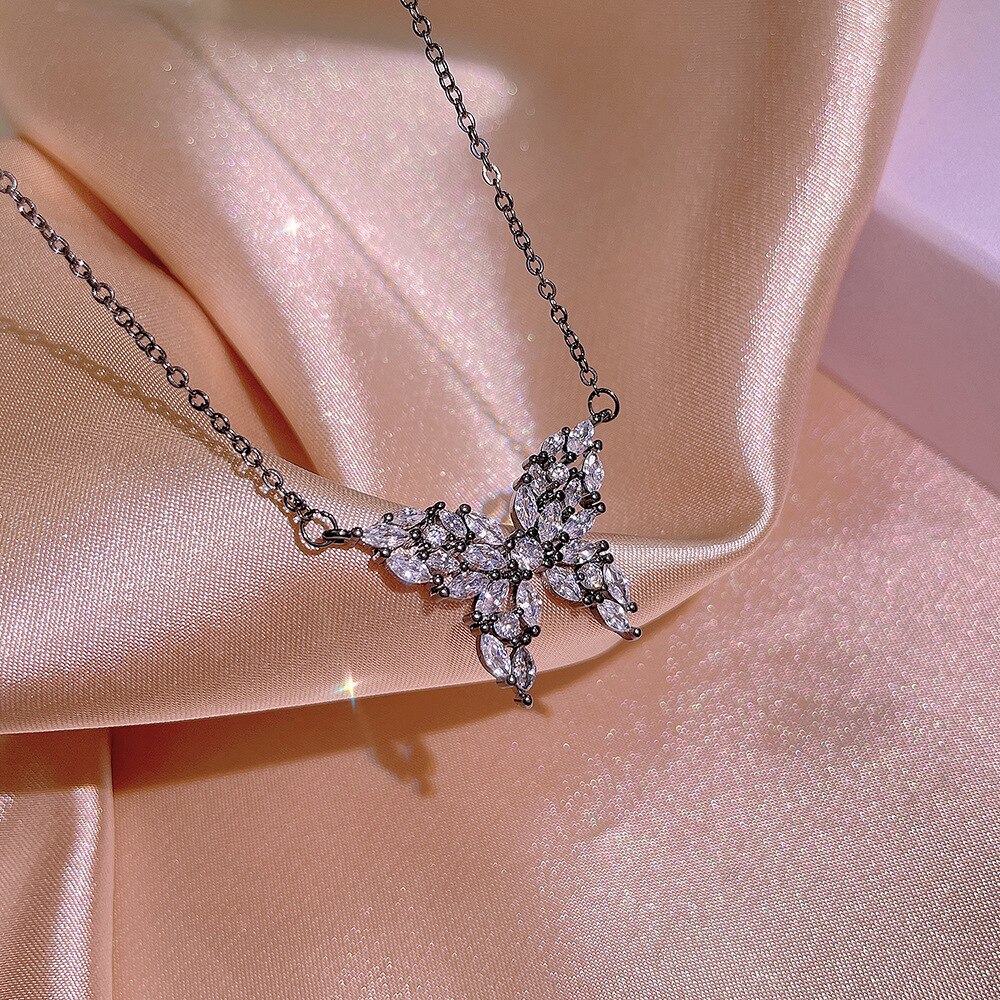 2022 Trendy Bow Zilver Kleur Bruid Sieraden Sets Voor Vrouwen Anniversary Sieraden J6856