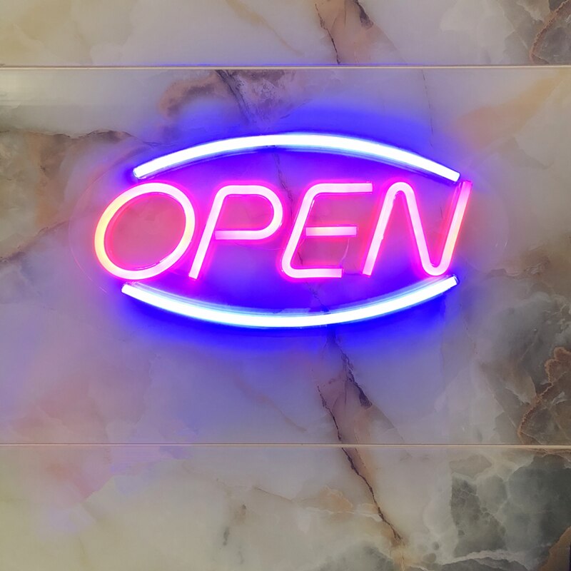 Ledet neon åbent skilt til erhvervslivet tændte skilte indendørs lys op skilt til butikker bar reklame bord elektrisk display tegn pub