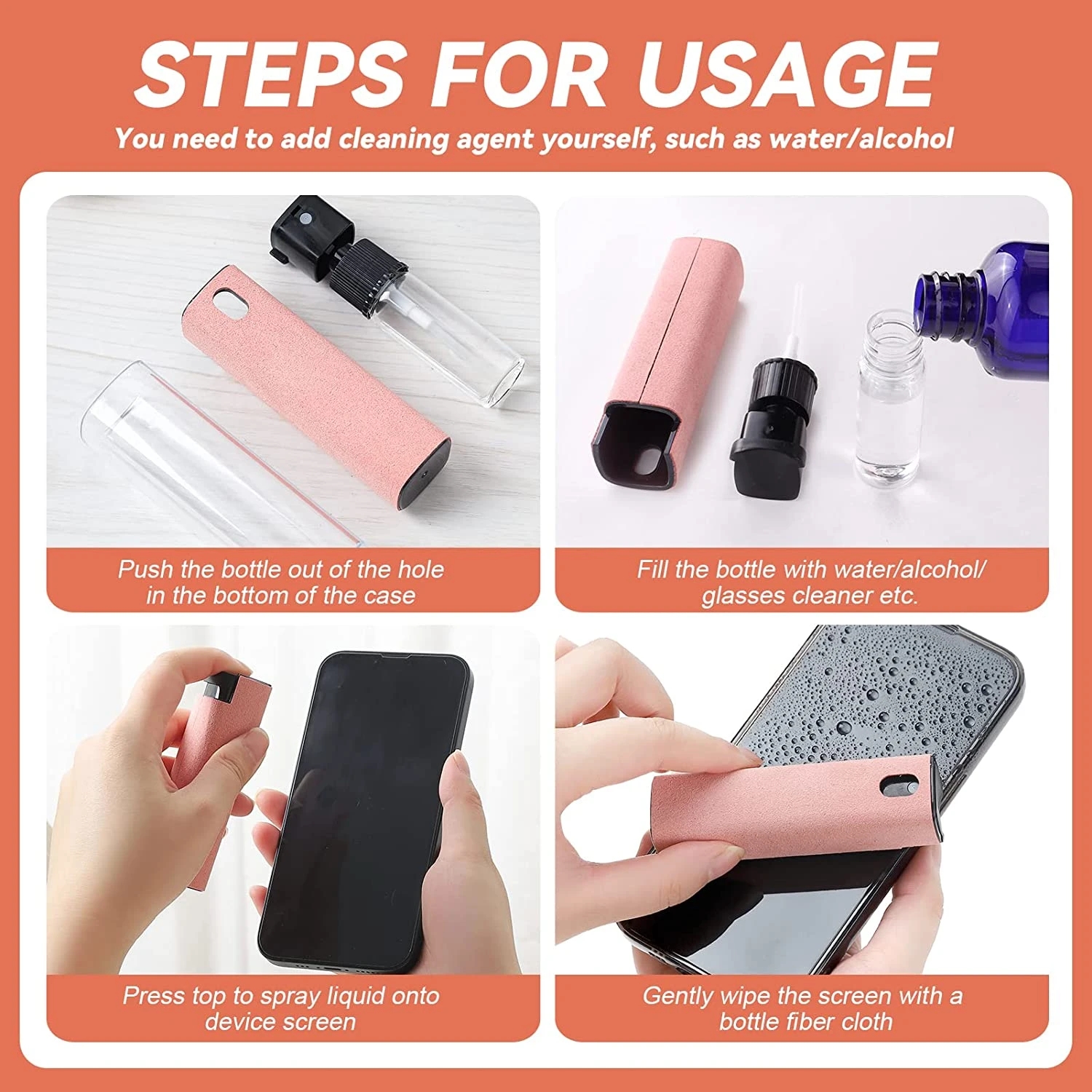 2 In 1 Bildschirm Reiniger Spray Computer Handy Bildschirm Staub Entferner Werkzeug Mikrofaser Tuch Für iPhone iPad Reinigung Tücher