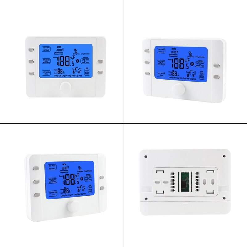 Hy818 Large Lcd Display Smart Programmable Home 24V Heat Pump Single/Multi Stage Digital Thermostat