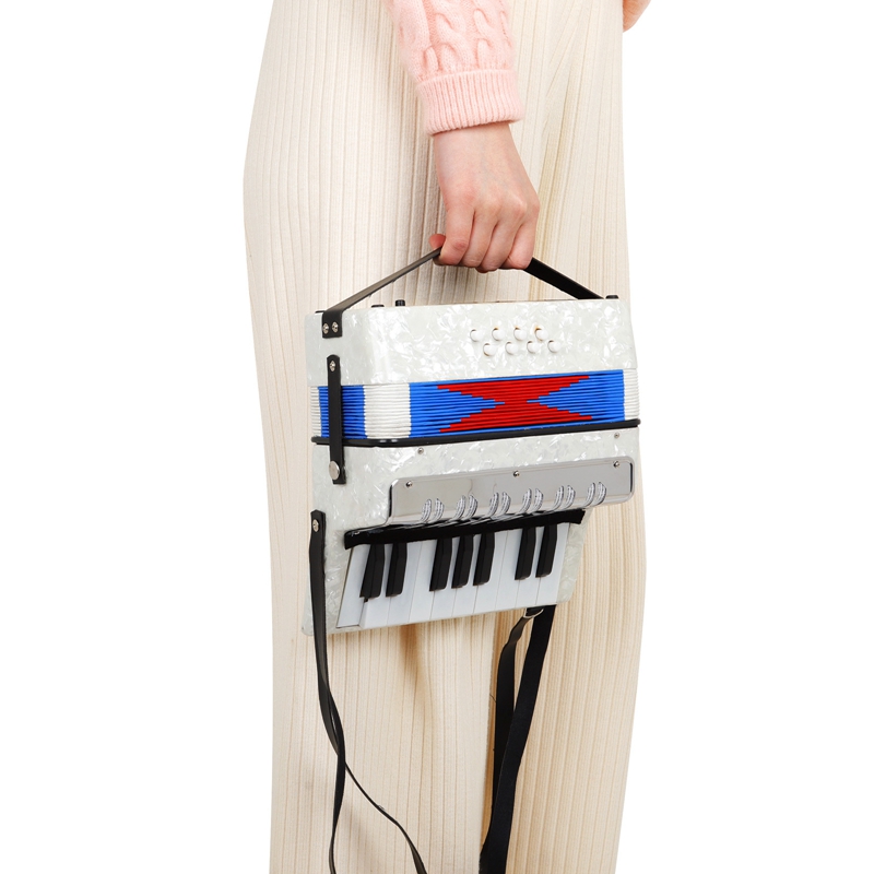 Mini accordéon à 17 touches, Instrument de musique éducatif, bande de Cadence, pour enfants et adultes