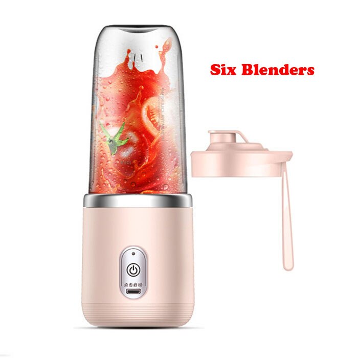 Usb Portable Blender Orange Juicer Machine Juice Extractor Fruit Squeezer Multifunction Juice Extractor Mixer Fruit Smoothie: Pink With 1 Cup