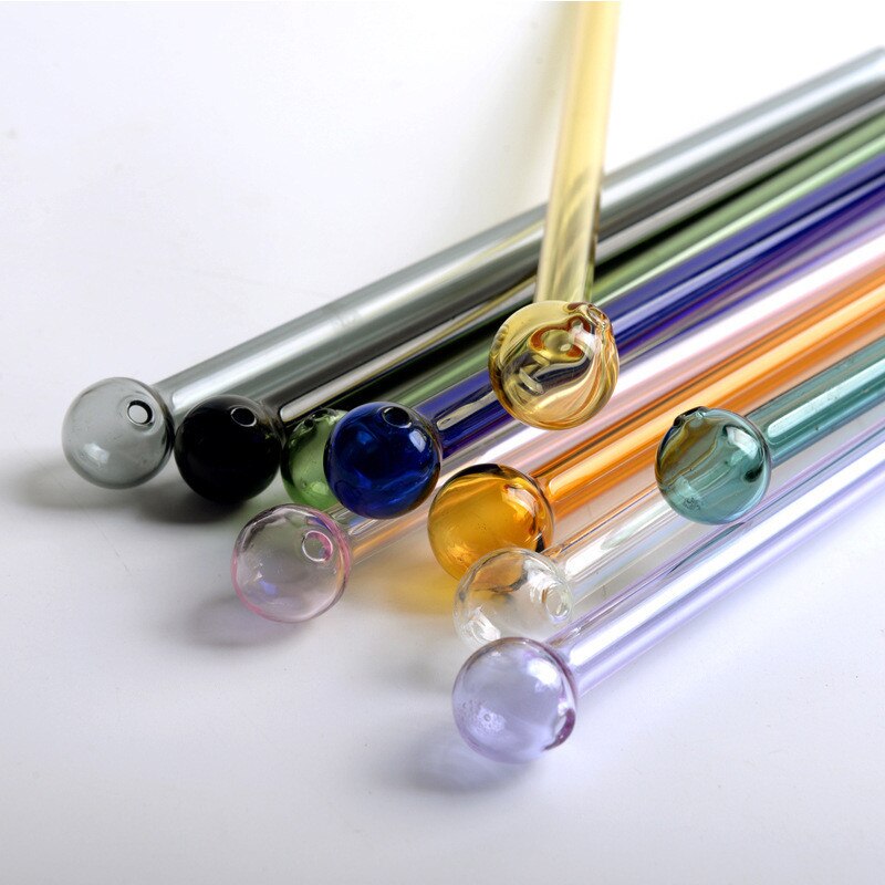 Pailles de fête de mariage à tête ronde en verre coloré fait à la main