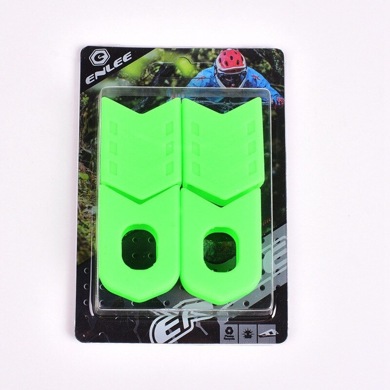 MTB Road Bike Bicycle Crank Arm Protector 4 Pcs Cover Crankset Cap Protector Silicone Bike Crank Boots Dust Proof Cover Boot: Green