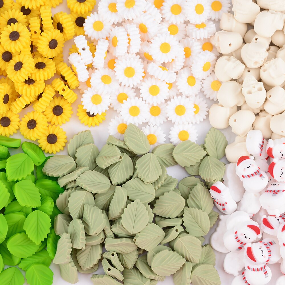 Perles de dentition en silicone, de 12/15/19mm pour bébé, ensemble de 10 pièces pour bricolage, boules imprimées à motifs dalmatien, couleurs bariolées et léopard sans BPA, pince de tétine gratuite à fabriquer