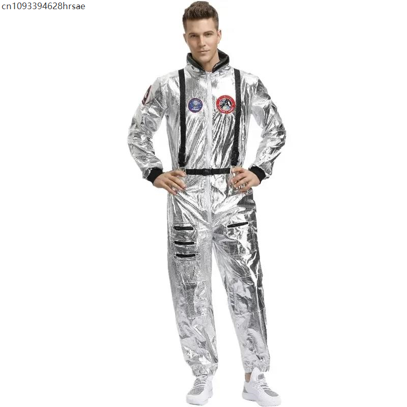 Halloween Erwachsene Silber Astronaut Kostüm Kinder Astronaut Kostüm Paare Spaceman Cosplay Anzug Party Dress Up Geburtstag: XL / Black