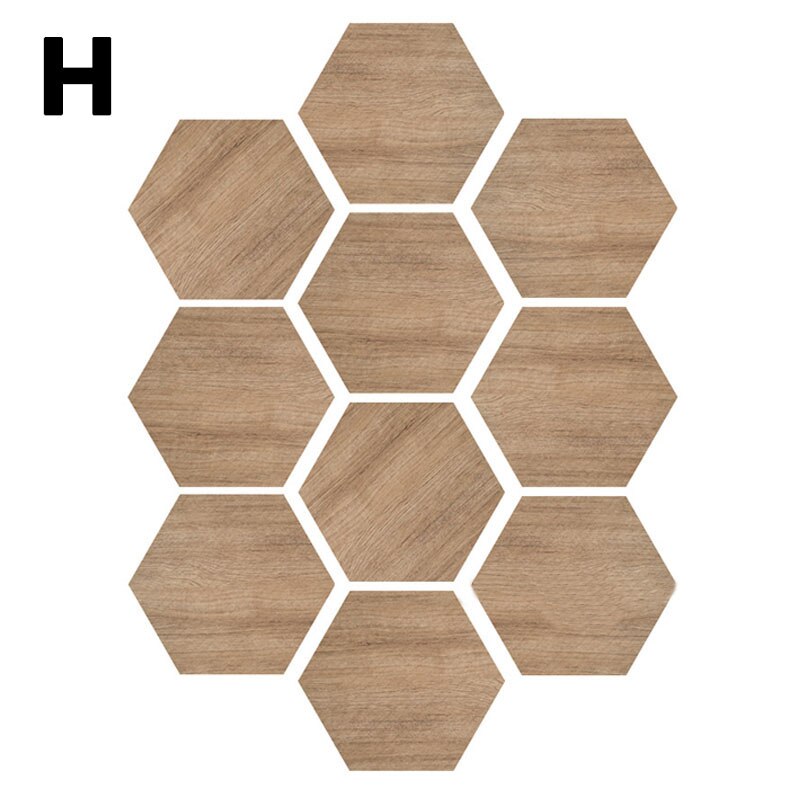 10Pcs/Lot Wood Texture Floor Sticker Waterproof Pvc Diy Stick Ground Wallpaper For Kitchen Bathroom Home Decor Floor Decal: H