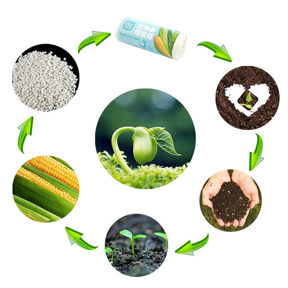 25 Pcs Kitchen Biodegradable Trash Bags Recycling Garbage Bags Kitchen Hotel Compostable Garbage Bag Office Trash Bin Liner Bag