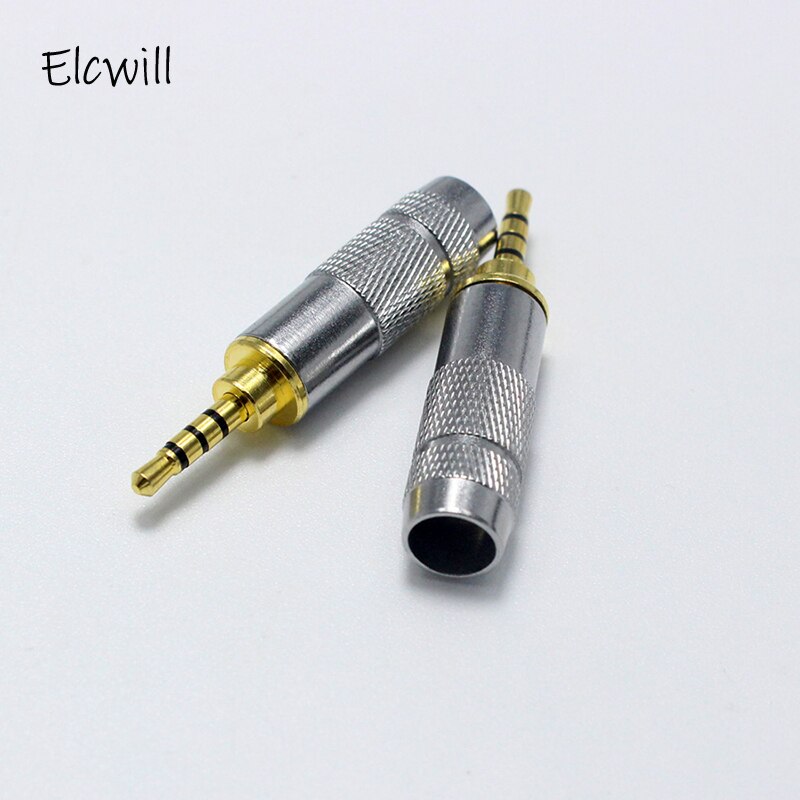 2.5mm Jack 3 Pole 4 Pole Male Connector Adapter for DIY Stereo Headset Earphone/Repair Earphone Speaker with Metal Shell