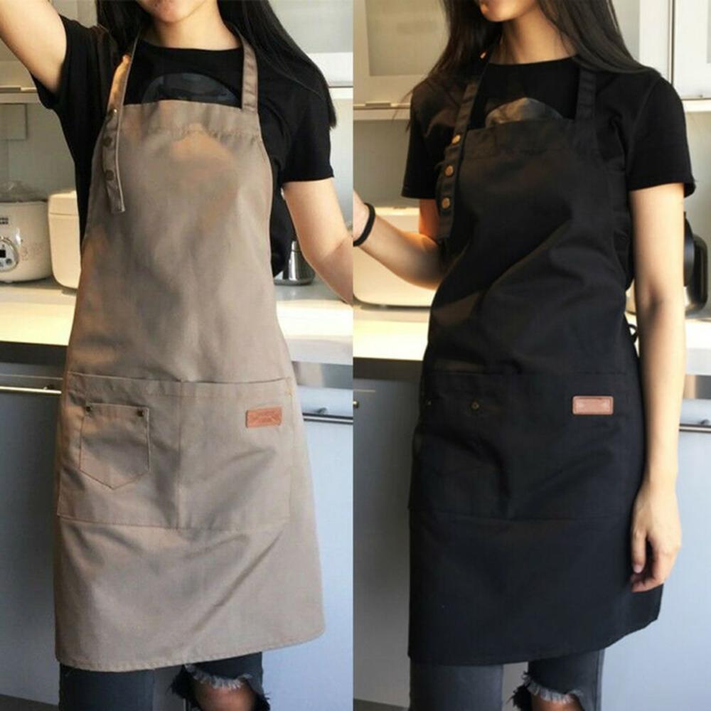 Pure kleur koken keukenschort voor vrouwen mannen chef-kok ober café winkel bbq kapper schorten slabbetjes keuken accessoire
