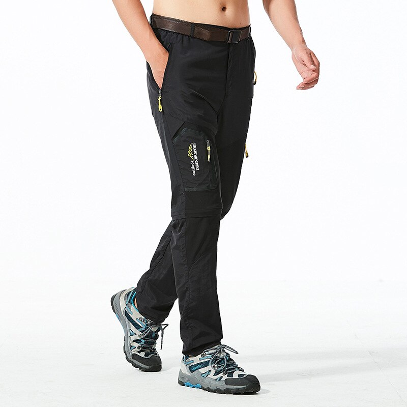 Summer Spring Outdoor Quick-drying Men Women Trousers Stretch Thin Waterproof Breathable Hiking Climbing Sports Pants: Black / L