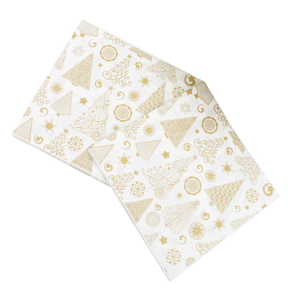 20 Stuks Gedrukt Kerst Servetten Xmas Tree Patroon Houtpulp Tissue Diner Servetten Verjaardagsfeestje Gunsten Supplies