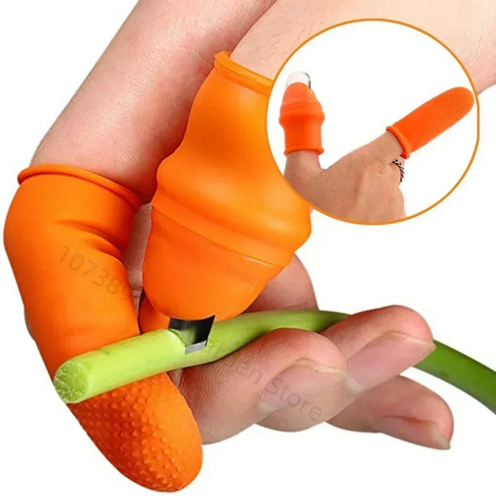 Silikon Daumen Messer Schutz Finger Schutz Getriebe Schneiden Gemüse Ernte Messer Rotector Fingerspitze Finger Arbeit Handschuhe