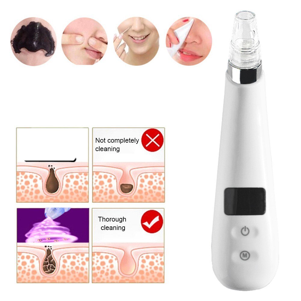Blackhead Remover Vacuum Facial Pore Cleaner Electronic LED Display Comedone Extraction Kit Remover Tools