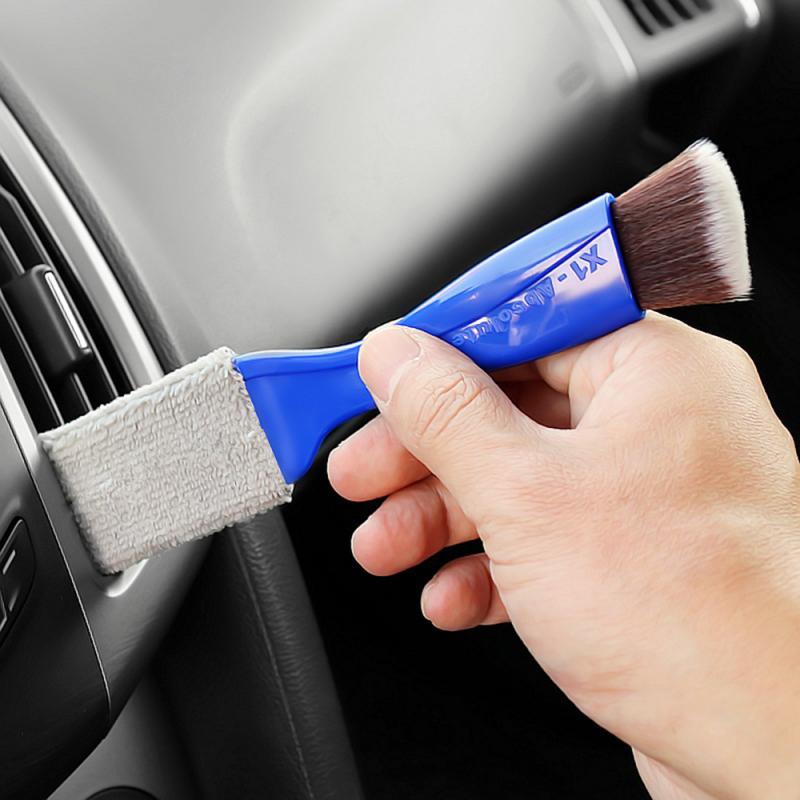 5Pcs Natural Boar Hair Detail Brush Set Automotive Detailing For Car Cleaning Car Wash & Maintenance Car Clean Brush: Blue 1 pcs