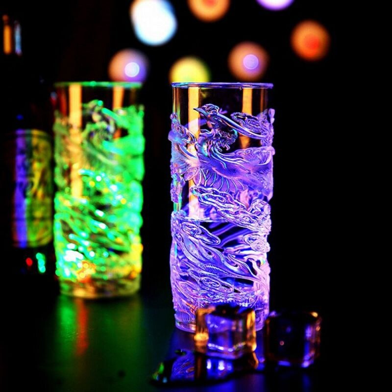 acrílico luminoso agua té copa de vino dragón verter agua brillante luz colorida inducción taza botón Bar suministros de