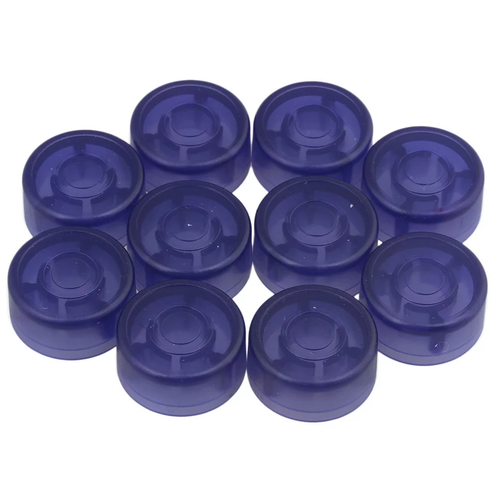 Electric Guitar Effects Parts Switch Pedal Cap Blue Set of 10 Plastic: Silver