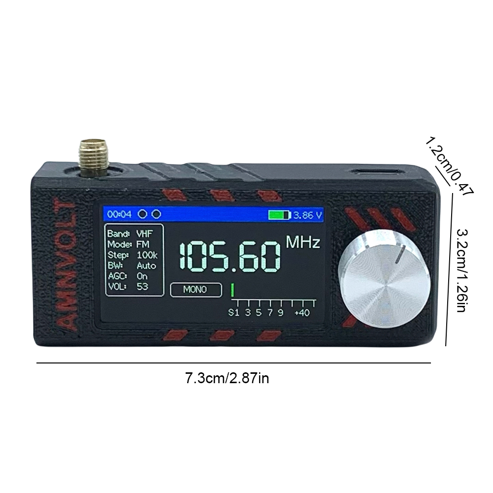 0,5–108 MHz SI4732 Allband-Radioempfänger LSB USB AM FM-Radio 1,9 Zoll IPS-Bildschirm ESP-32-S3 Pocket Mini Radio HF SW MW VHF Radio