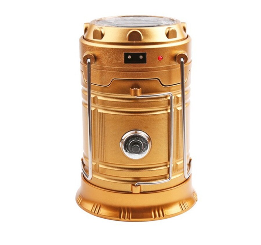 Tragbare LED draussen Solar- Lichter Wiederaufladbare Notfall Taschenlampe Multi-funktion Wasserdicht Zelt Lampe für Wandern Camping: Gold