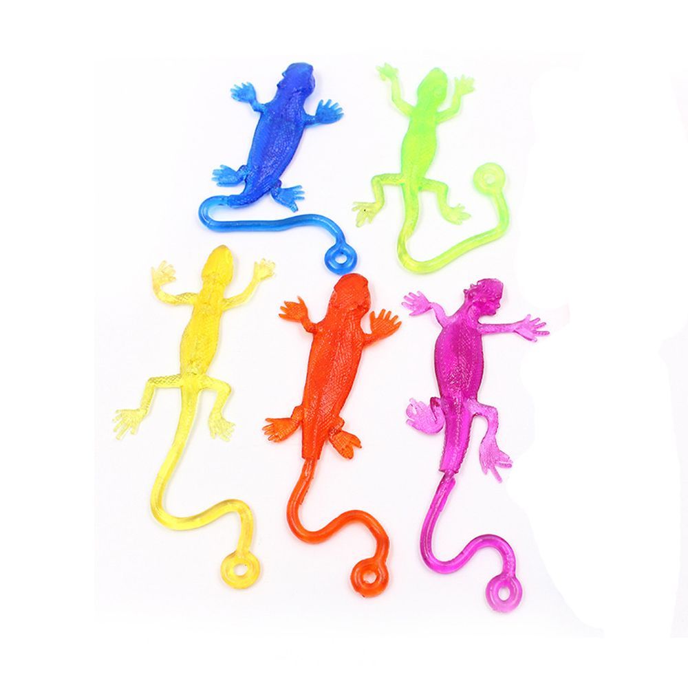 Lagarto pegajoso retráctil de goma para niños, juguete de lagarto pegajoso, animales, 5 uds.,