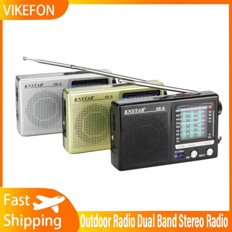 Rádio portátil alto-falante embutido rádio estéreo antena telescópica sw am fm mini rádio portátil dispositivo de alto-falante de emergência ao ar livre