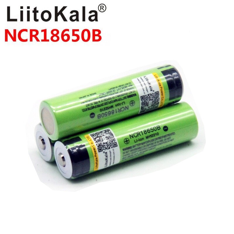 LiitoKala NCR18650B 3400mAh 3.7V Uppladdningsbart Li-Ion Batteri: 3 st batteri